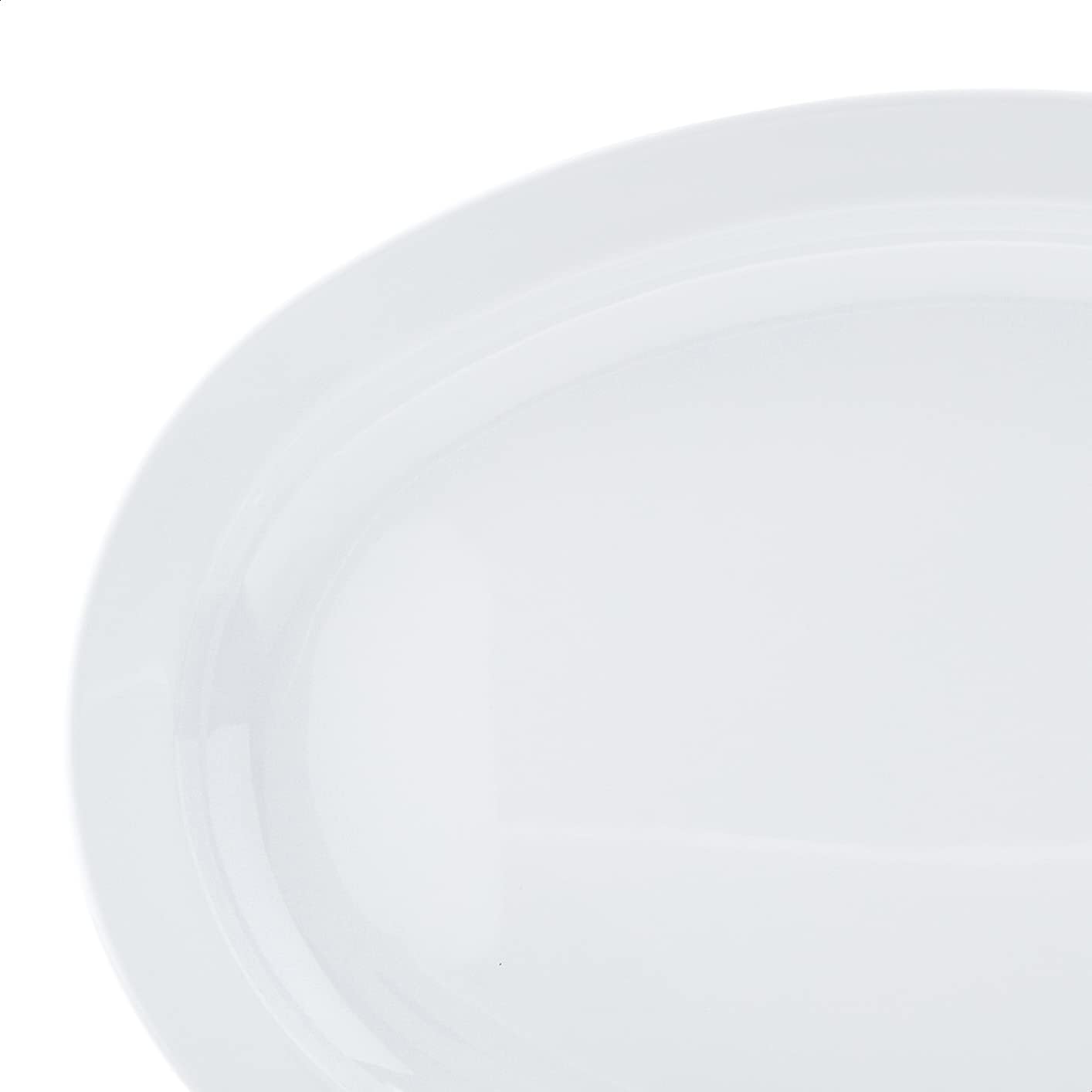 Set of 6 White Melamine Oval Serving Platters, 13-Inch