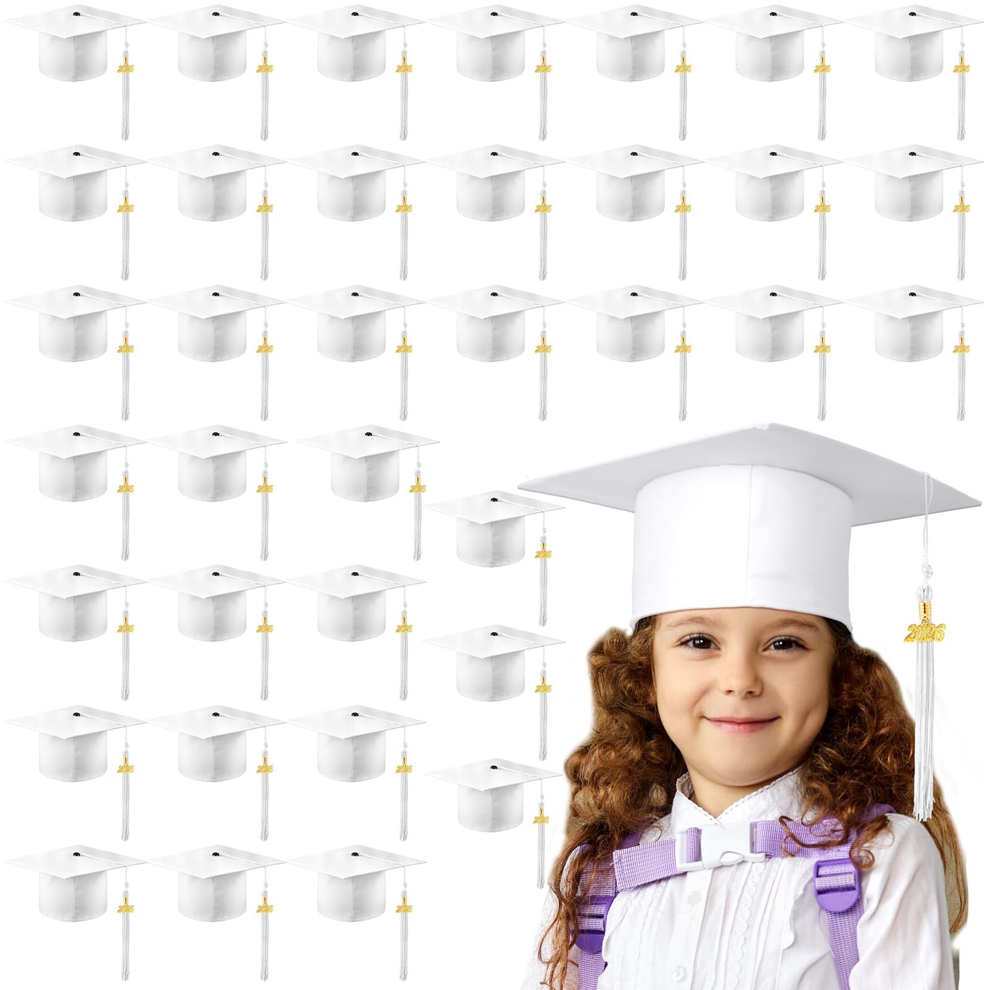 Child-Size 2026 Preschool Graduation Caps with Tassels