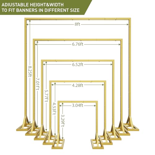 8.2 Ft Adjustable Square Backdrop Stand for Weddings & Events