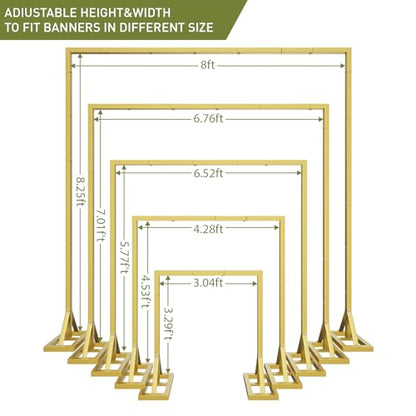 8.2 Ft Adjustable Square Backdrop Stand for Weddings & Events