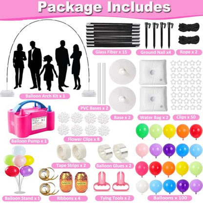 Adjustable Balloon Arch Kit with Electric Pump & Accessories