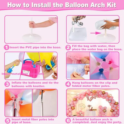Adjustable Balloon Arch Kit with Electric Pump & Accessories