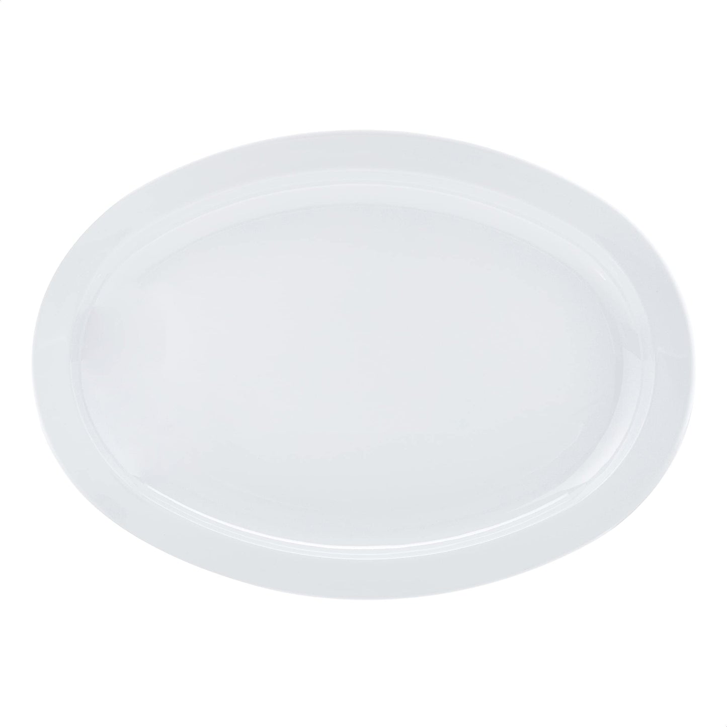 Set of 6 White Melamine Oval Serving Platters, 13-Inch