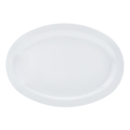 Set of 6 White Melamine Oval Serving Platters, 13-Inch