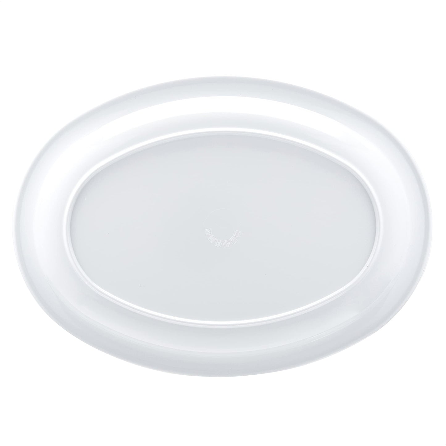Set of 6 White Melamine Oval Serving Platters, 13-Inch