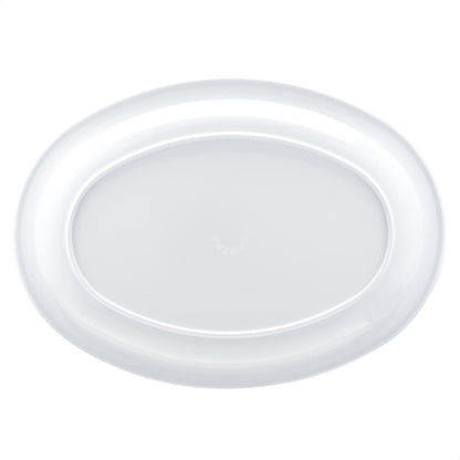 Set of 6 White Melamine Oval Serving Platters, 13-Inch