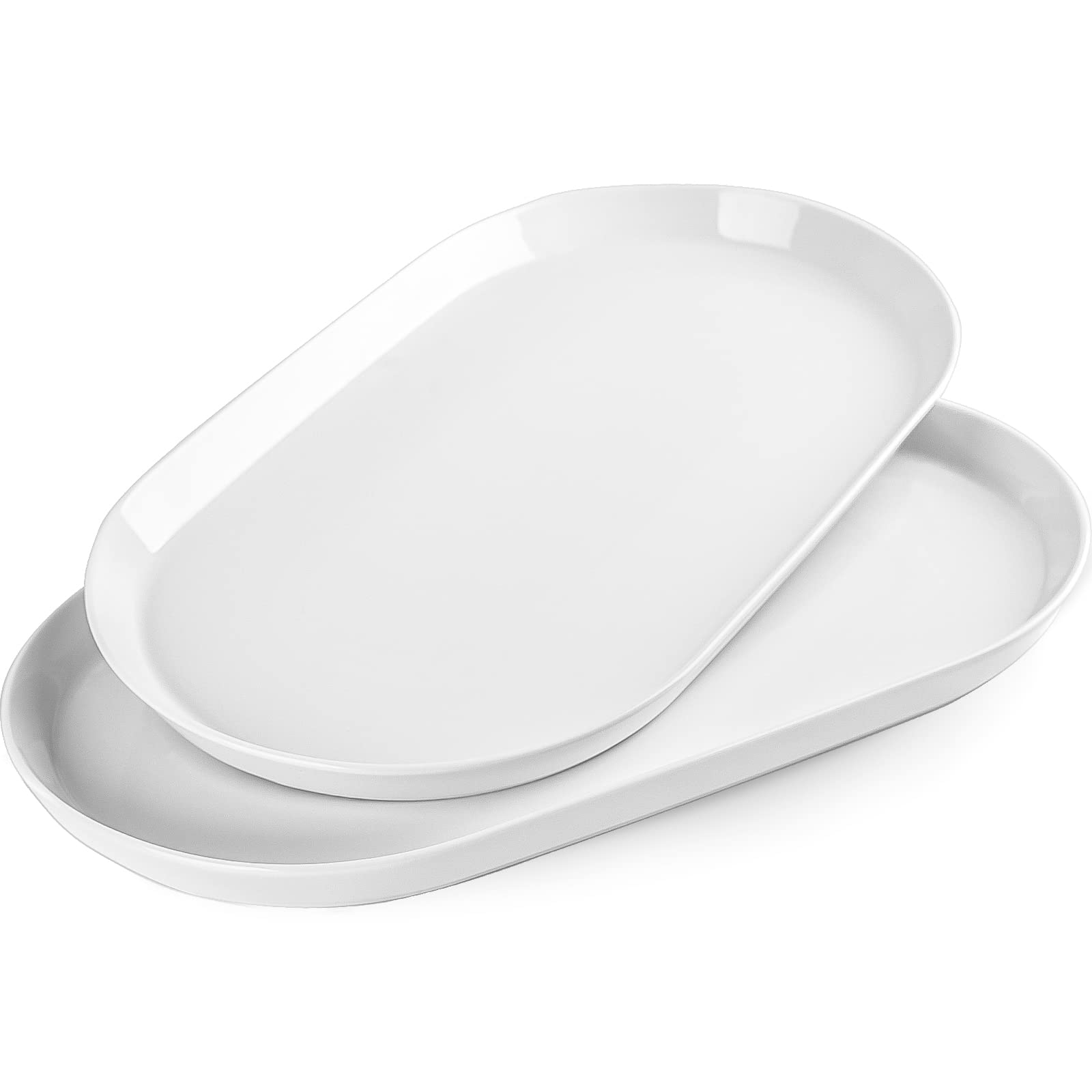Set of 2 Large 16-Inch Oval Ceramic Serving Platters