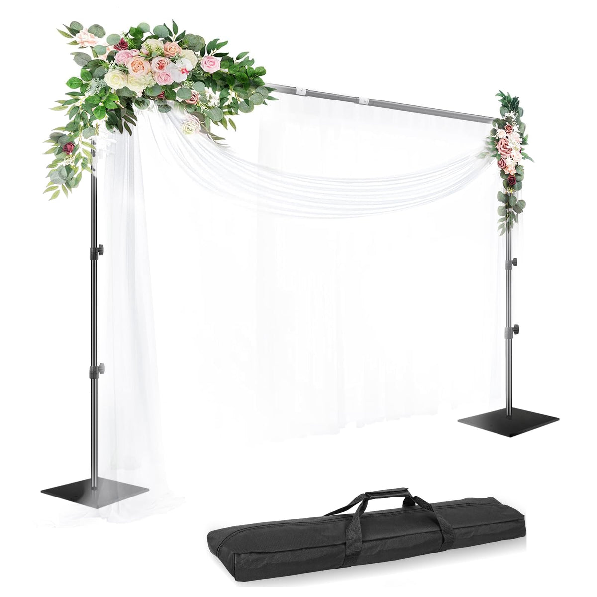 Heavy-Duty Adjustable Backdrop Stand with Steel Base