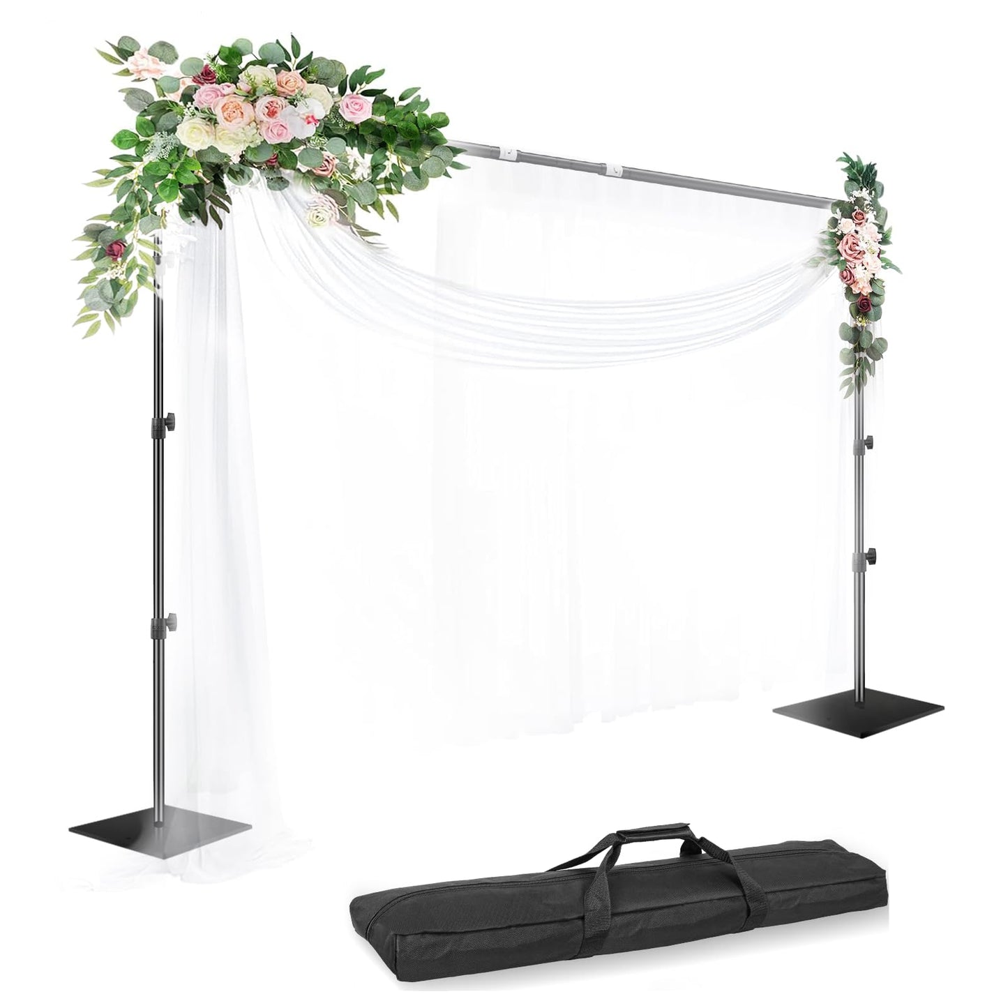 Heavy-Duty Adjustable Backdrop Stand with Steel Base