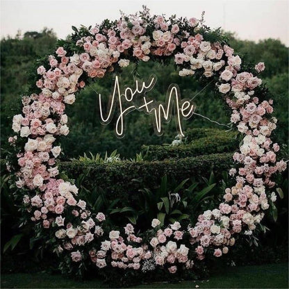Gold Round Metal Balloon Arch and Backdrop Stand
