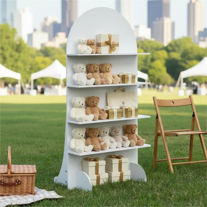 6FT Wooden Wedding Gift Display Arch, Original Design 4-Tier Champagne Wall