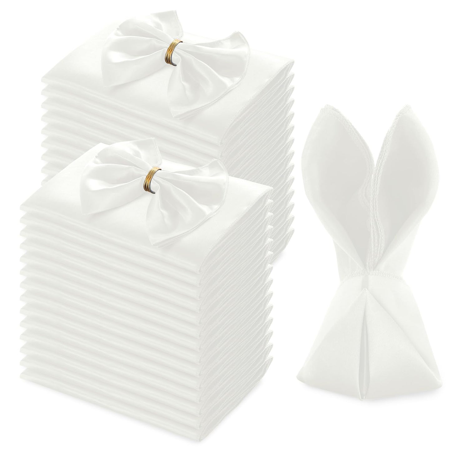 MILVOWOC Square Satin Napkins