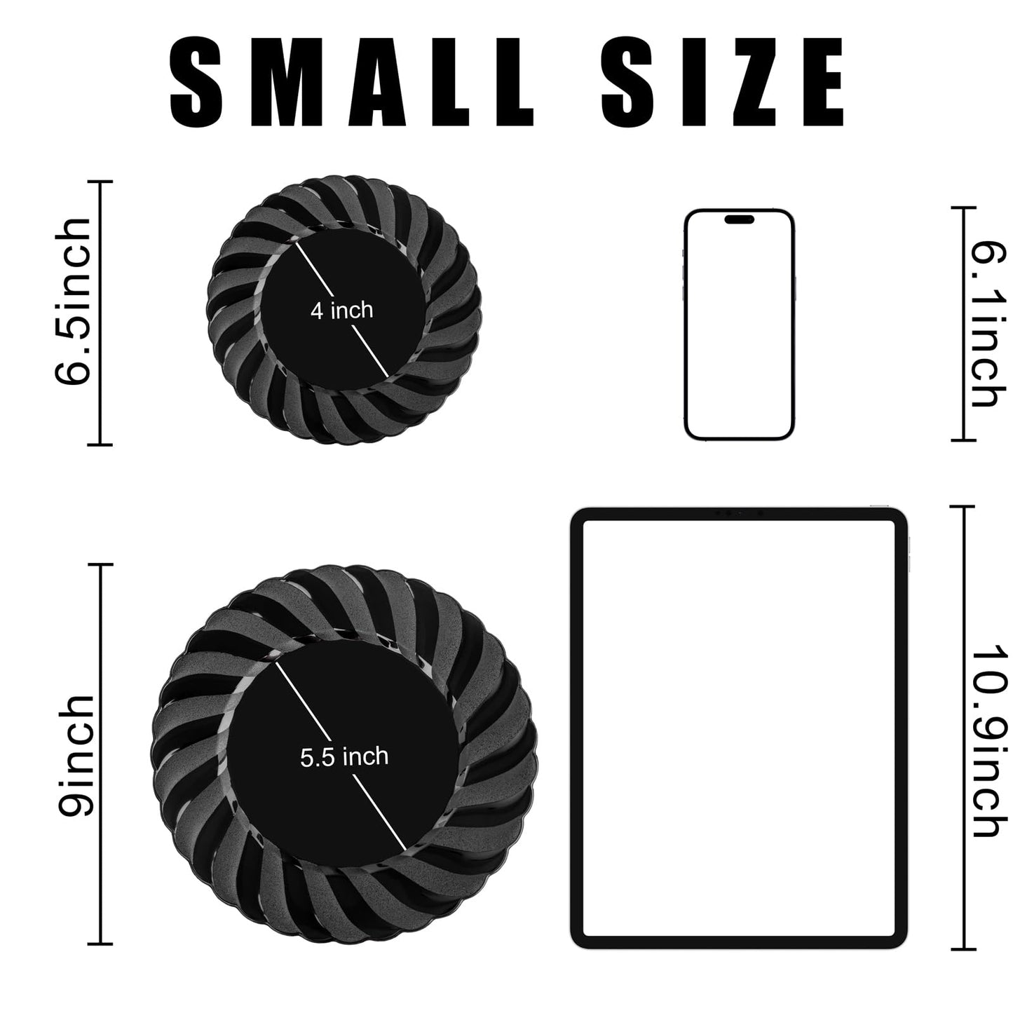 U-QE Black Plastic Plates