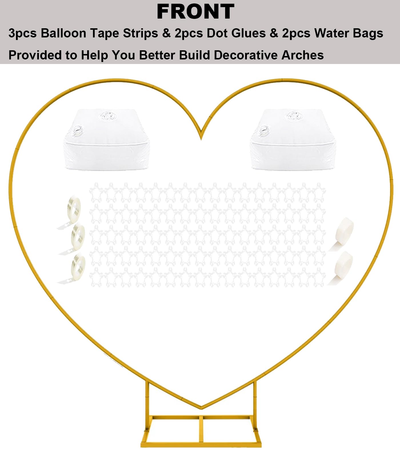 Large Metal Heart Balloon Arch Stand for Weddings & Events