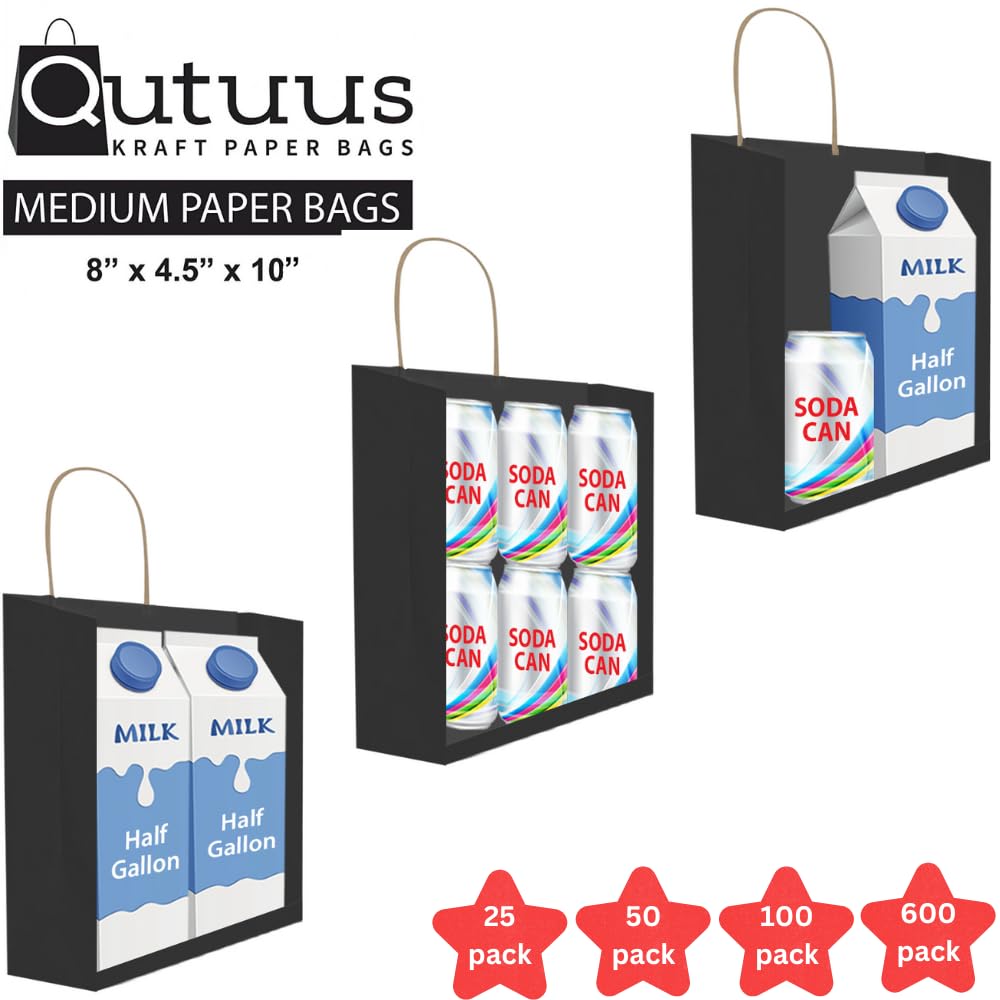 Qutuus Kraft Shopping Bags 10x5x13