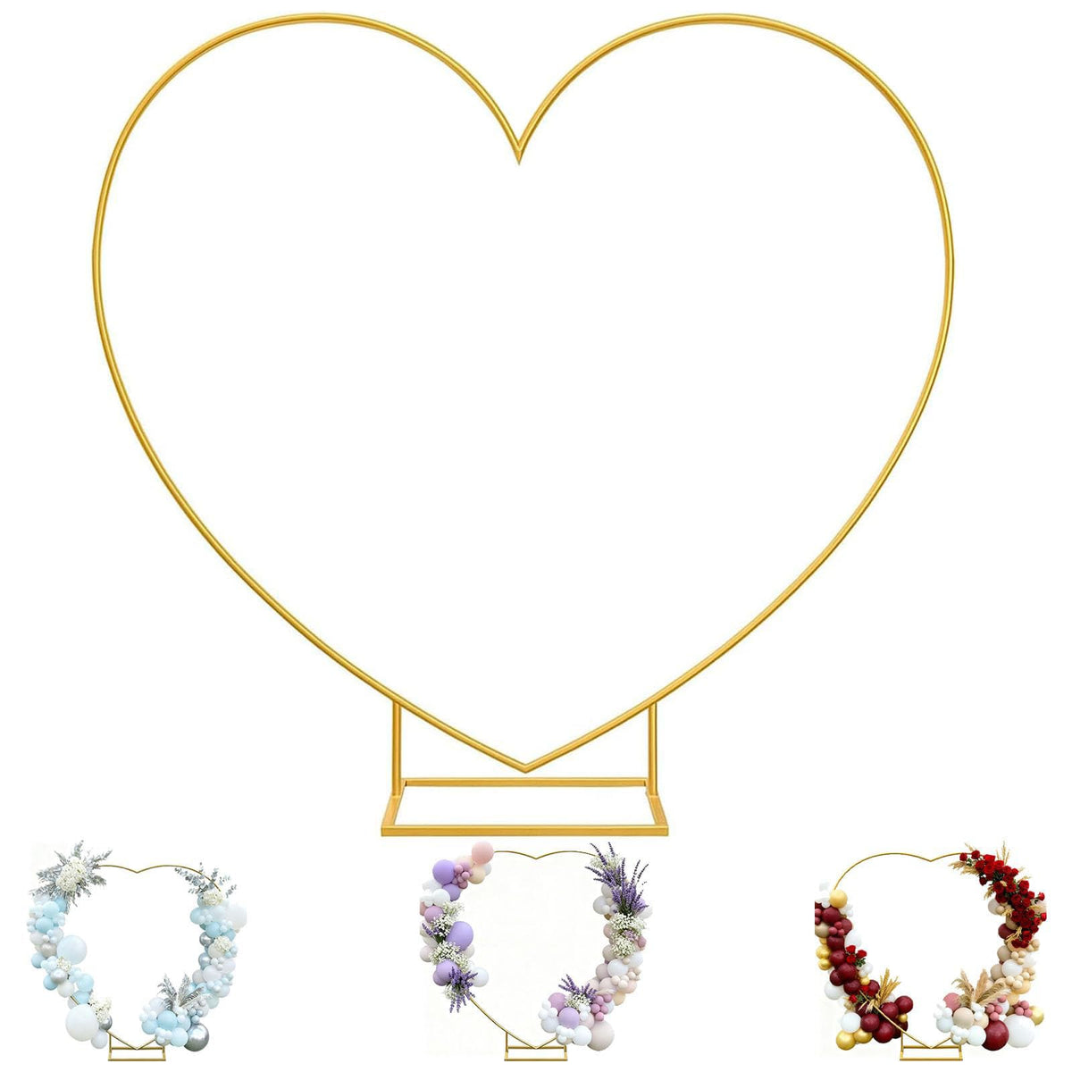 6.7 Ft Metal Heart Arch Stand for Weddings, Proposals & Event Backdrops