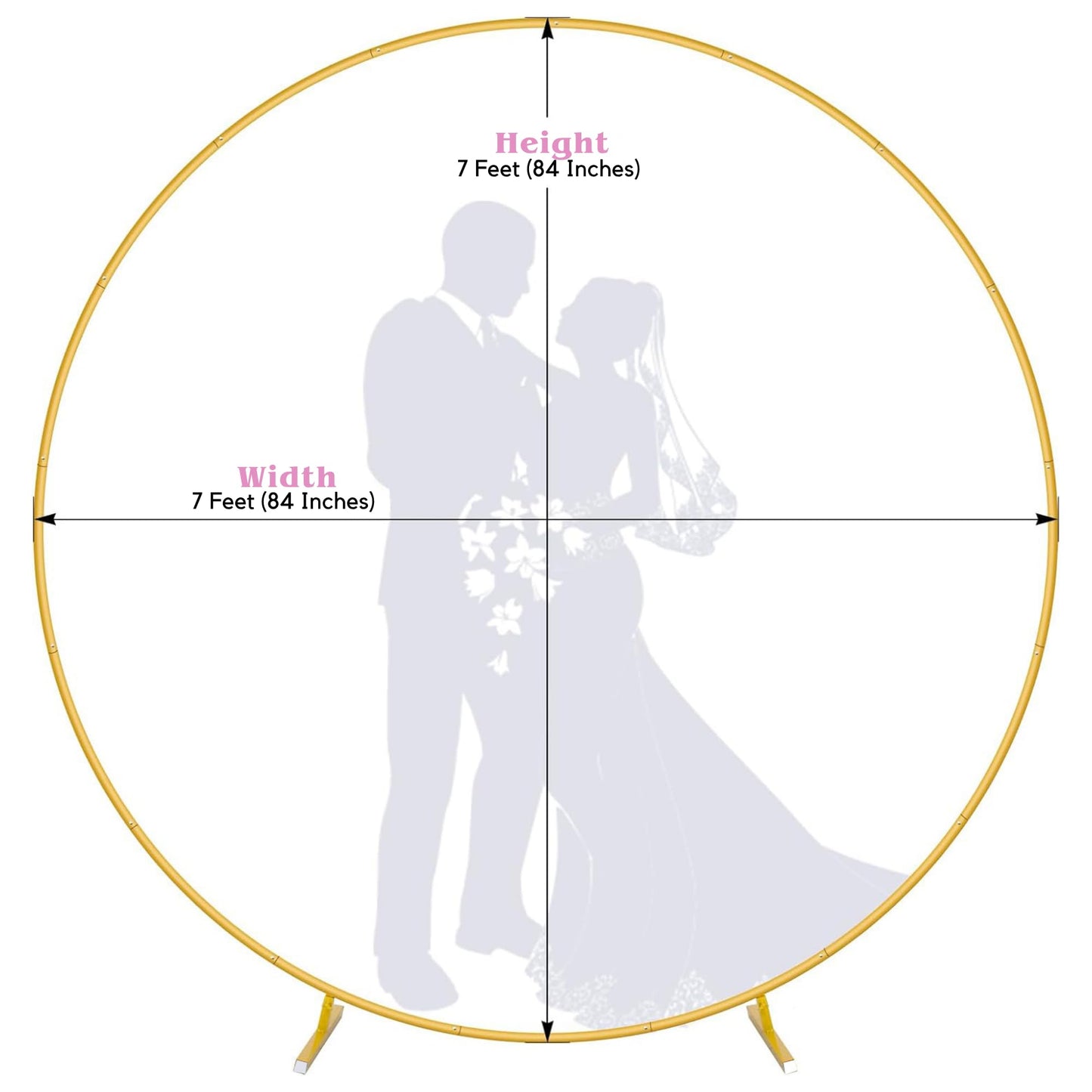 6.5 Ft Round Metal Balloon Arch and Backdrop Stand