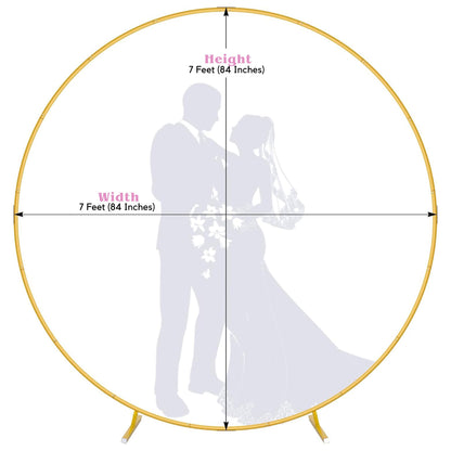 6.5 Ft Round Metal Balloon Arch and Backdrop Stand