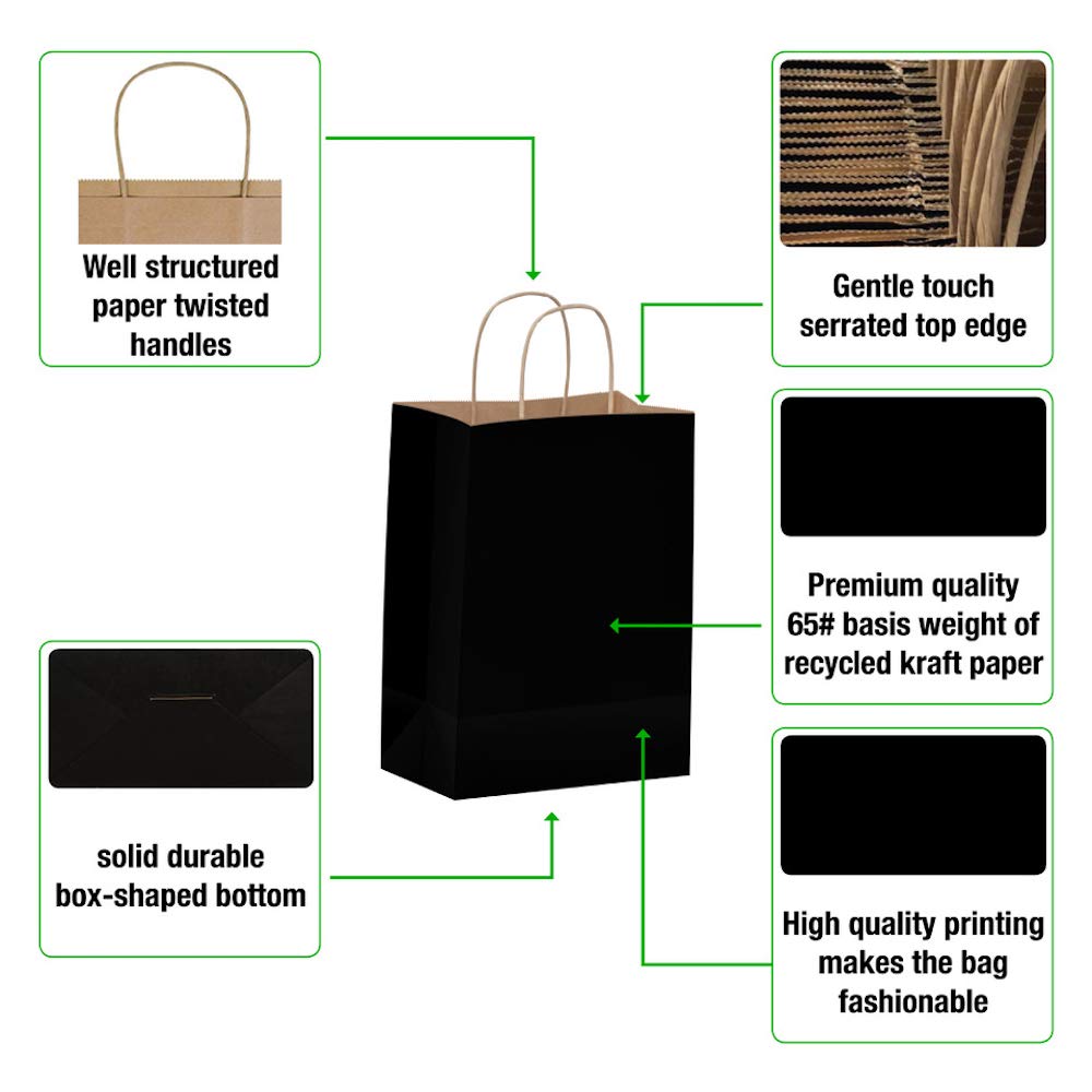 Qutuus Kraft Shopping Bags 10x5x13