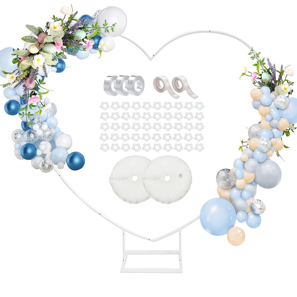 6.6 Ft Heart-Shaped Metal Arch Stand with Water Bag