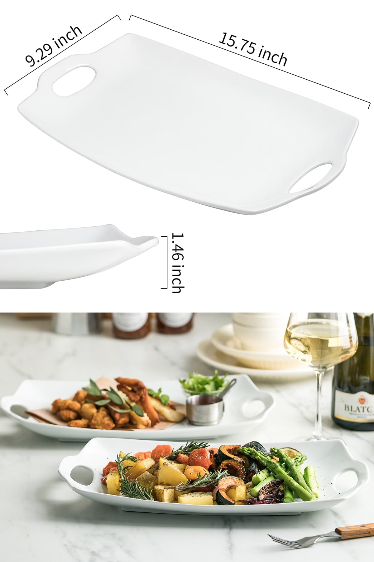 LAUCHUH Serving Tray with Handle