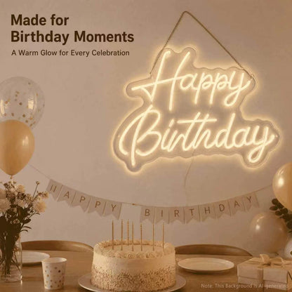 22-Inch Dimmable LED Happy Birthday Neon Sign