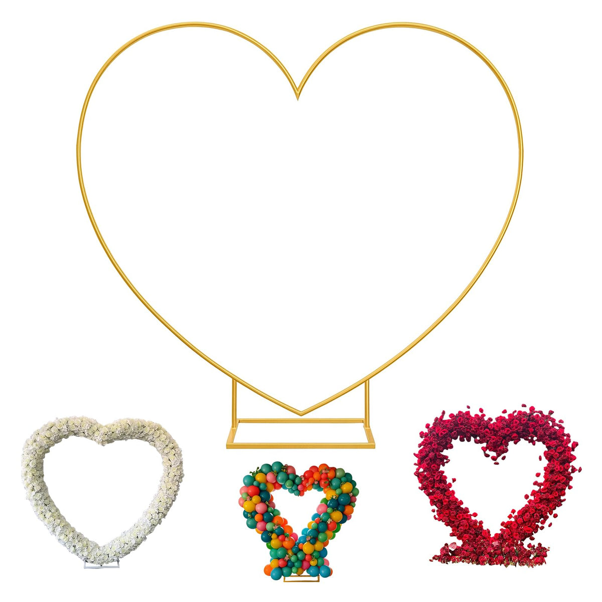 PARAQUIP 6.7FT Heart Arch Stand for Proposal, Metal Balloon Arch Kit