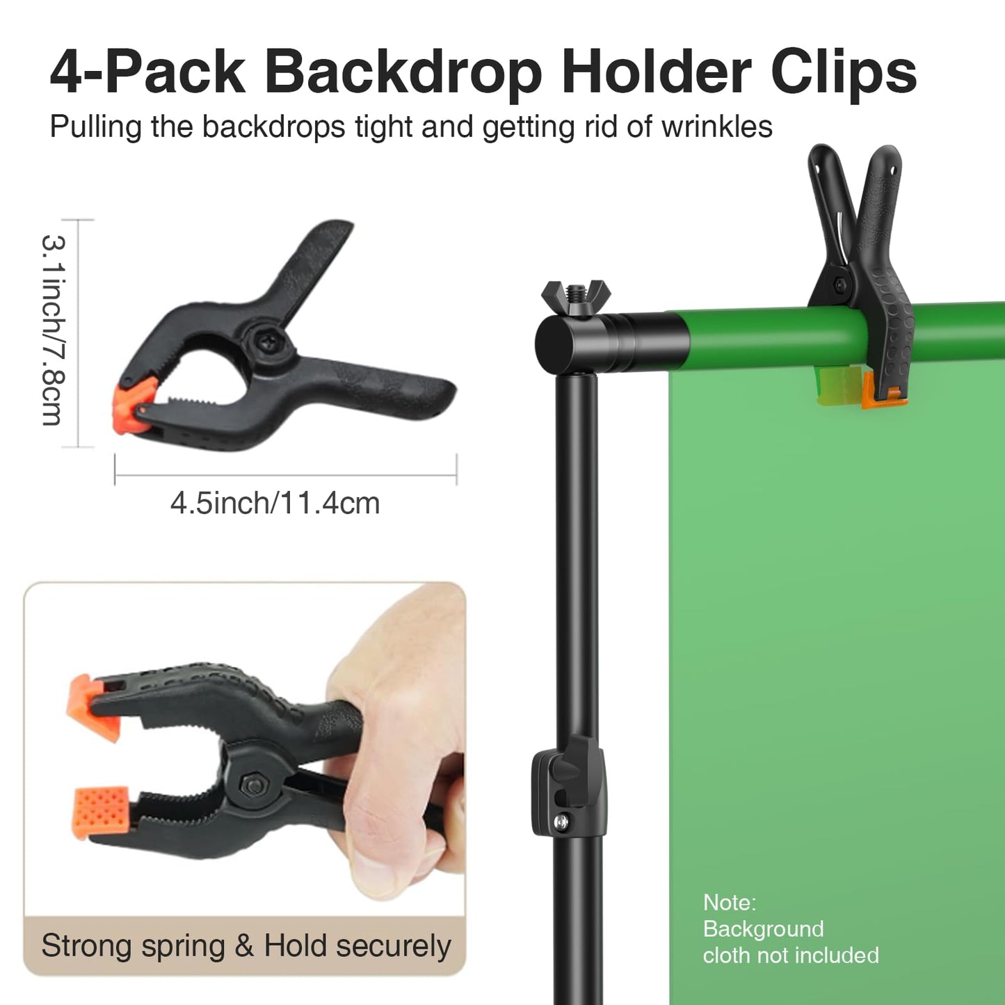 Heavy-Duty Adjustable Backdrop Stand with Steel Base