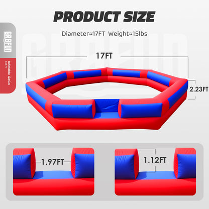 GR8FUN Inflatable Gaga Ball Pit 17FT with Built-in Blower, Portable Large Gaga Ball Pit