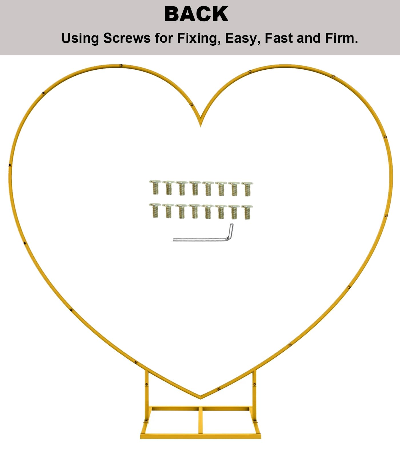 Large Metal Heart Balloon Arch Stand for Weddings & Events