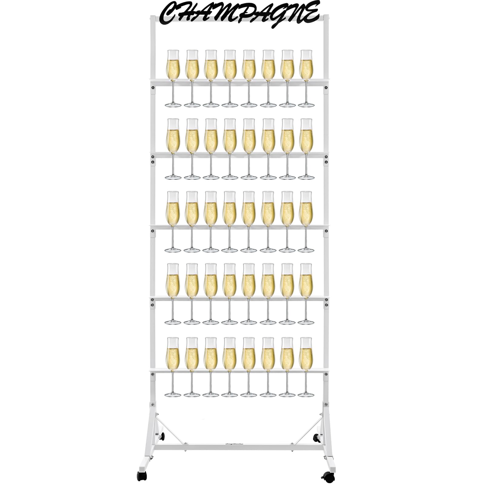 5-Tier Metal Champagne Wall Holder for 40 Glasses