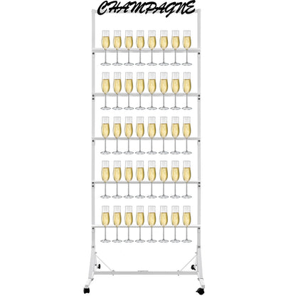 5-Tier Metal Champagne Wall Holder for 40 Glasses