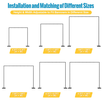 10 x 10 Ft Heavy-Duty Metal Backdrop Stand for Events
