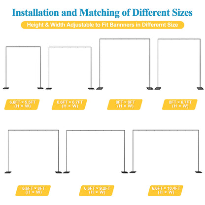 Heavy-Duty Gold Metal Backdrop Stand for Weddings & Events