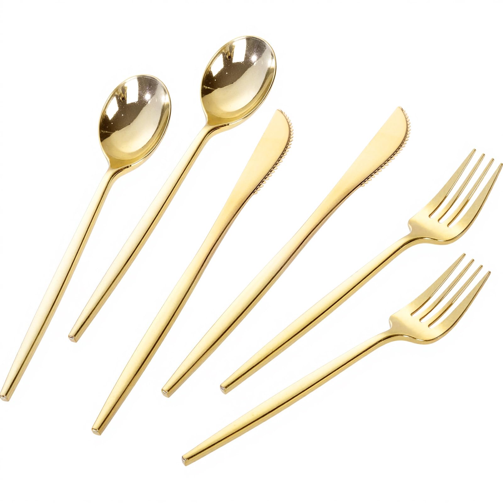 PULOTE 300PCS Plastic Silverware - Heavy Plastic Cutlery Set