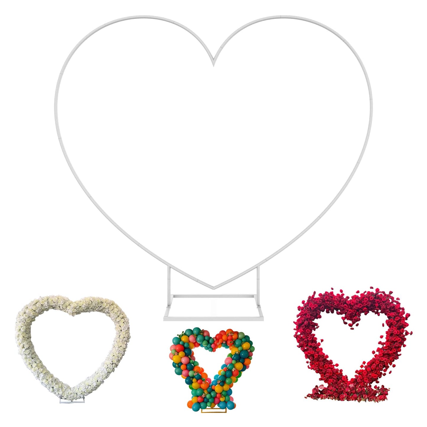 PARAQUIP 6.7FT Heart Arch Stand for Proposal, Metal Balloon Arch Kit
