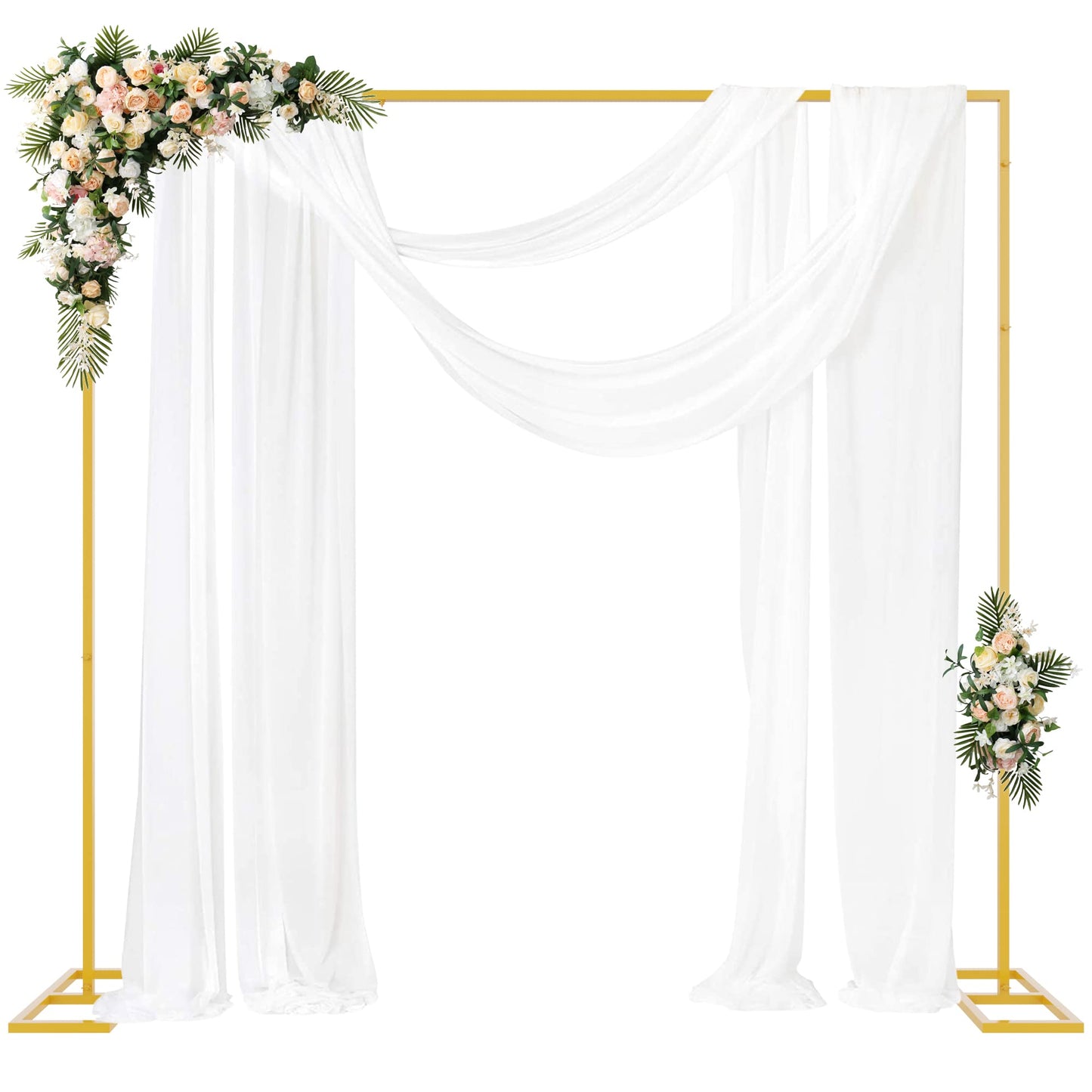 Heavy-Duty Gold Metal Backdrop Stand for Weddings & Events