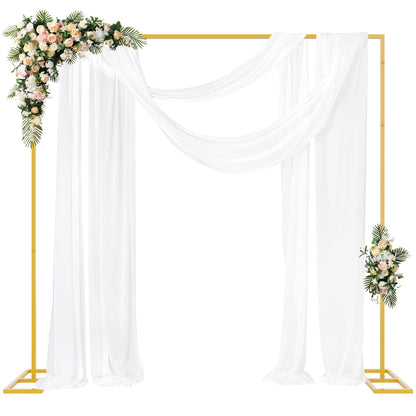 Heavy-Duty Gold Metal Backdrop Stand for Weddings & Events