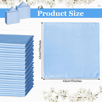 80-Pack Blue Mist Satin Dinner Napkins, 17 x 17 Inches
