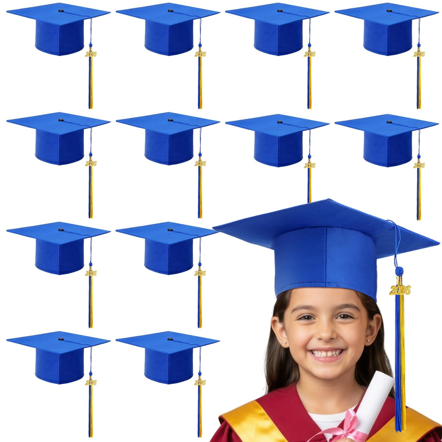 Child-Size 2026 Preschool Graduation Caps with Tassels