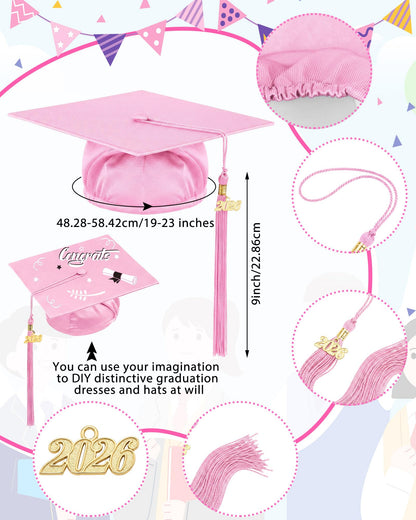 6-Set Preschool Graduation Cap and Gown with 2026 Tassels