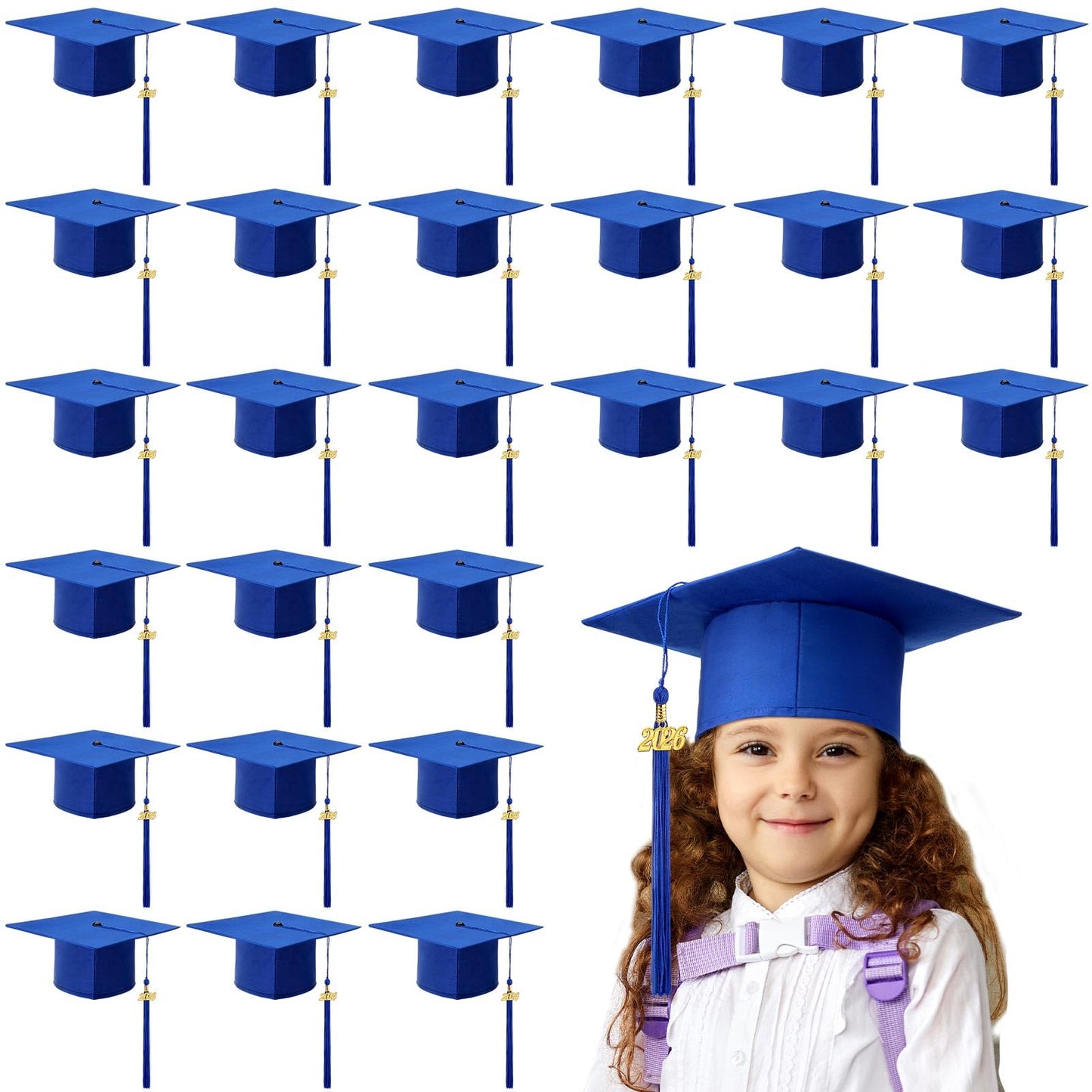 Child-Size 2026 Preschool Graduation Caps with Tassels
