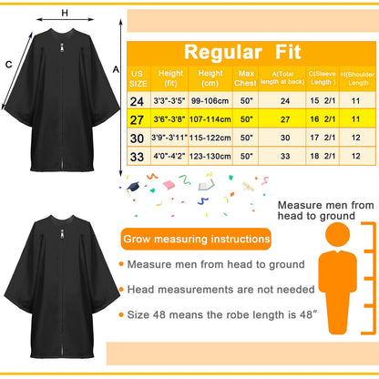24-Piece Kids Graduation Cap and Gown Set with Stoles and Bears