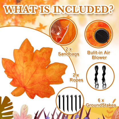 7 Ft LED Inflatable Maple Leaf Fall Yard Decoration