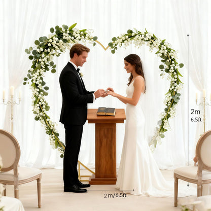 6.7 Ft Metal Heart Arch Stand for Weddings, Proposals & Event Backdrops