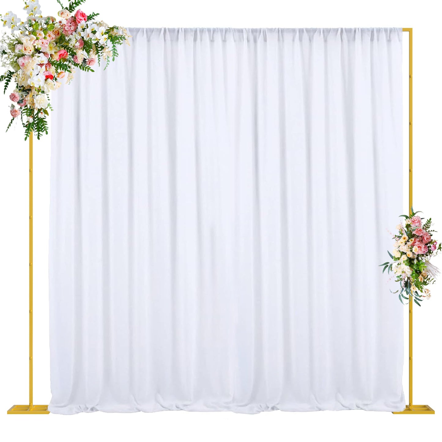 10 x 10 Ft Adjustable Gold Square Backdrop Stand for Events
