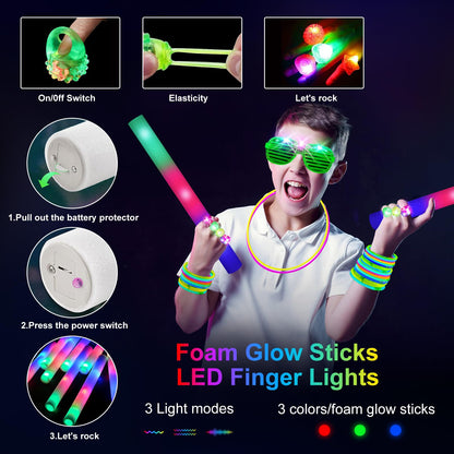 150-Piece Glow-in-the-Dark Party Supplies Set