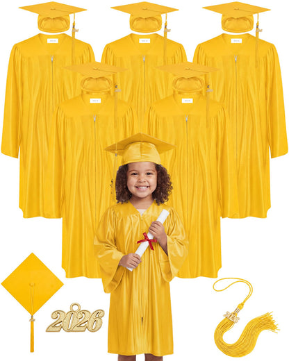 6-Set Preschool Graduation Cap and Gown with 2026 Tassels