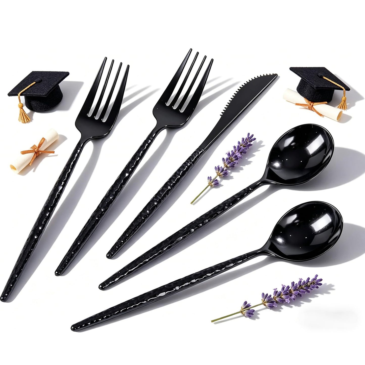 144-Piece Silver Disposable Cutlery Set for Parties and Weddings