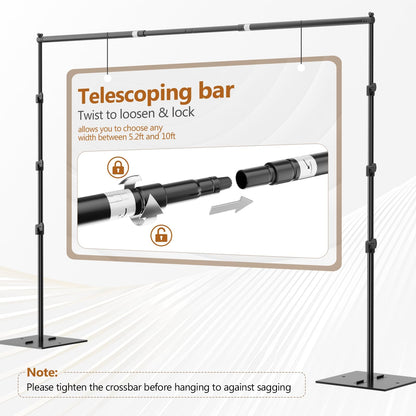 Heavy-Duty Adjustable Backdrop Stand with Steel Base